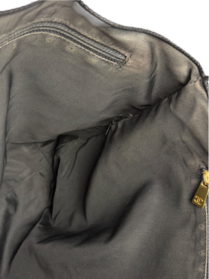Chanel Black Lambskin CC Swirl Pattern Tote 2000