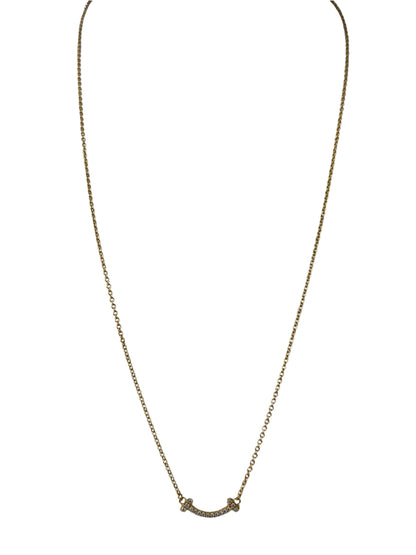 Tiffany & Co.T Smile Yellow Gold & Diamonds Pendant Necklace