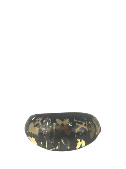 Louis Vuitton Black/Gold Crystal & Resin Inclusion Ring