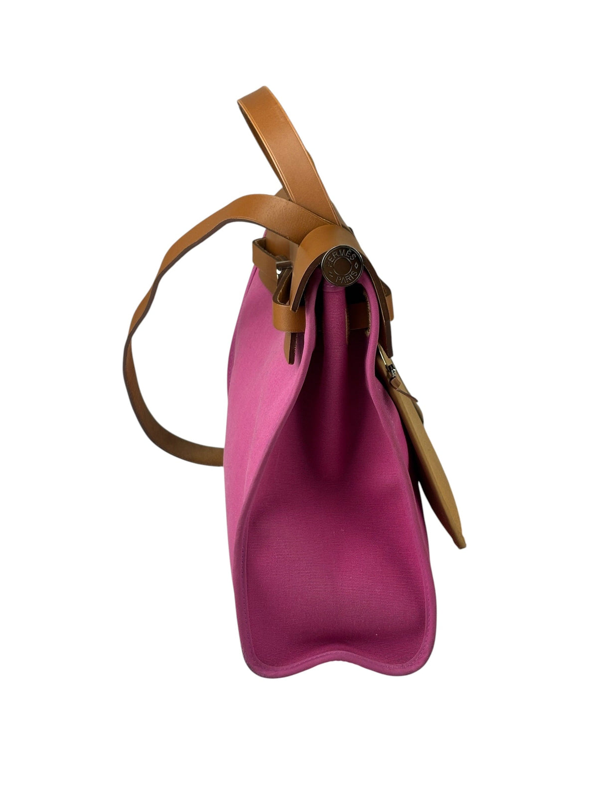 Hermes Pink/Brown Leather Trim Herbag Zip 31 Two-Way Bag