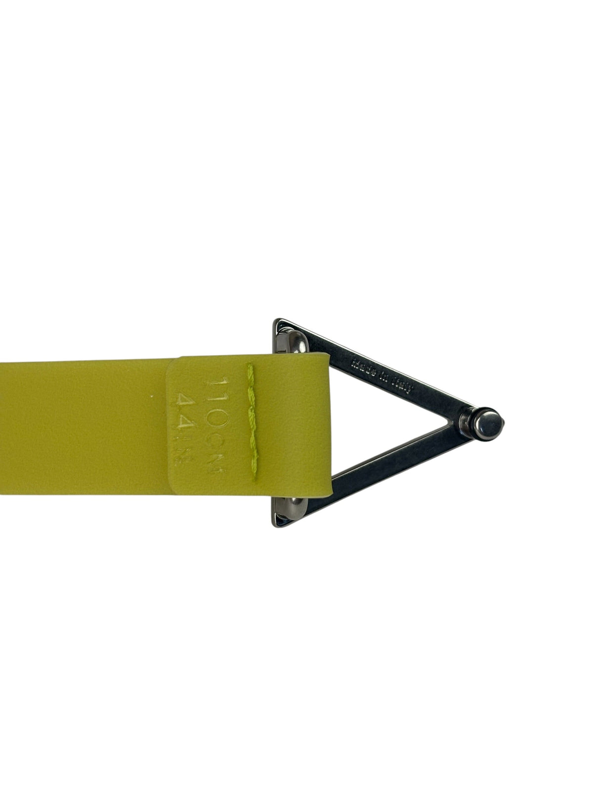 Bottega Veneta Bright Green Rubber Triangular Buckle Belt