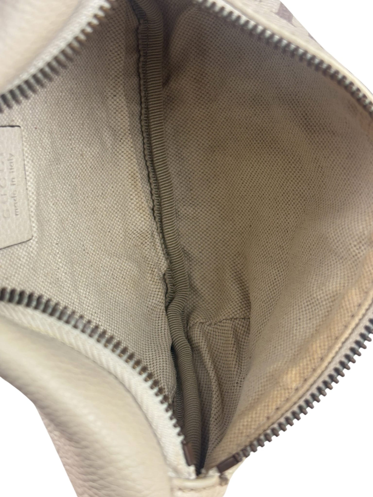 Gucci Cream Leather Print Belt Bag