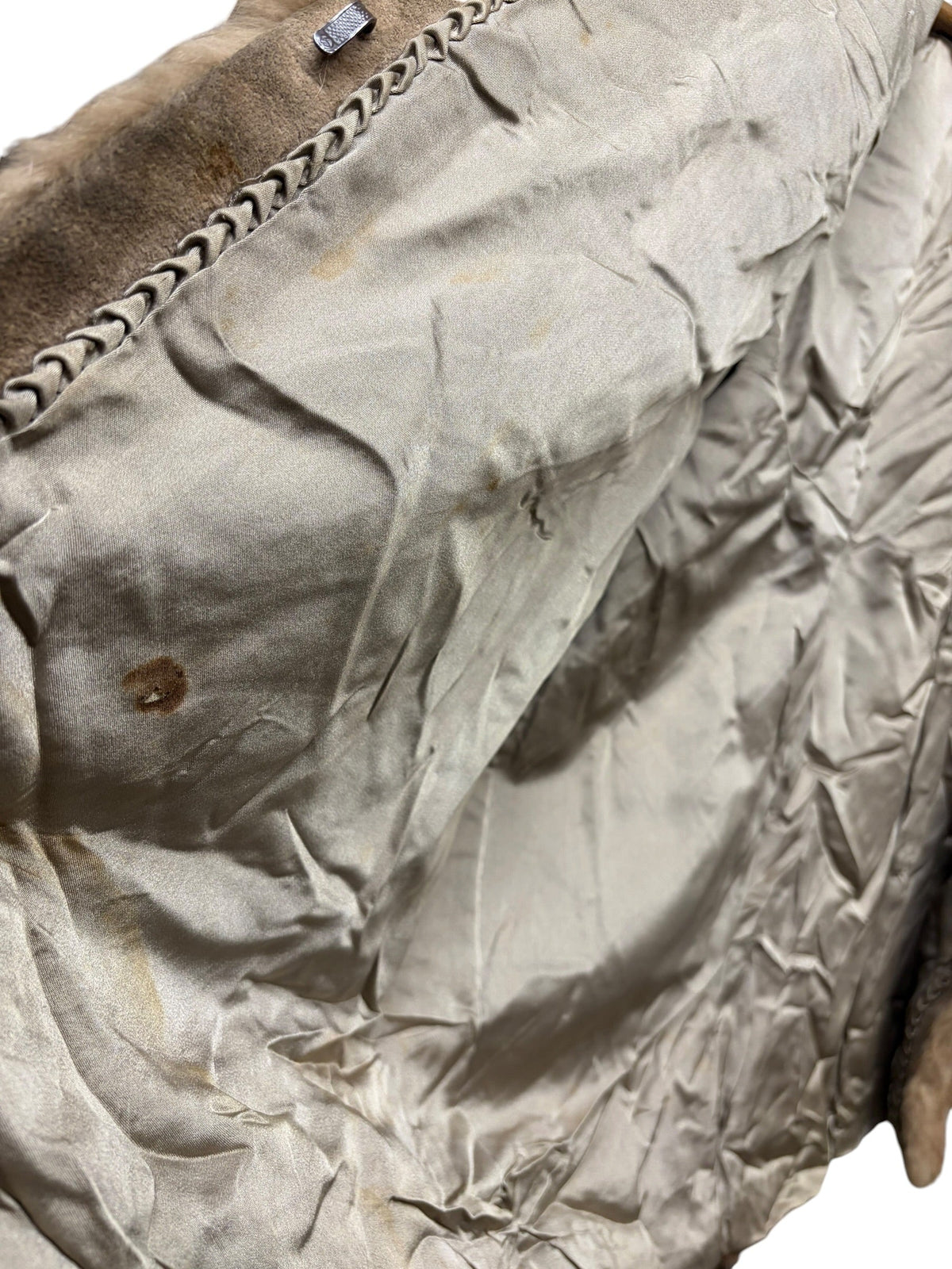 Vintage Light Brown Quilted Mink Fur Coat