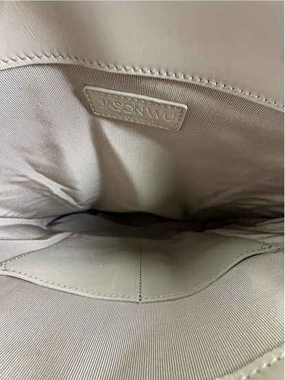 Jasonwu Grey Leather Lamb Fur Flap Tote