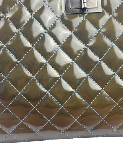 Chanel Green Quilted Patent Leather Reissue XL Tote 2011