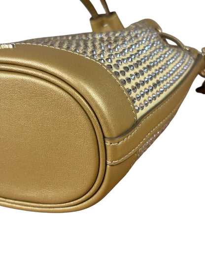 Coach Yellow Gold Mini Bucket Crystal Two-Way Bag