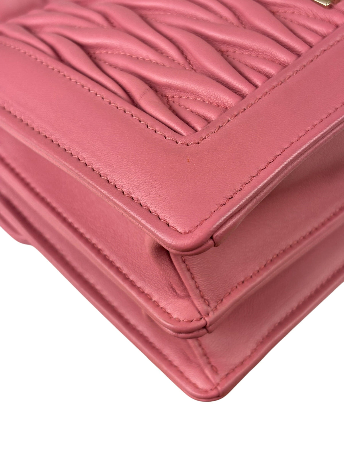 Miu Miu Pink Confidential Nappa Matelassè Leather Shoulder Bag