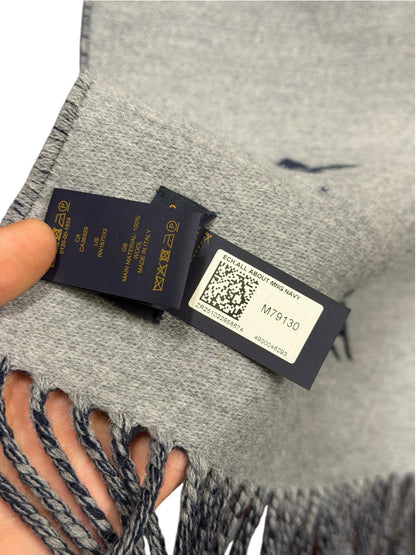 Louis Vuitton Blue Reykjavik All About Monogram Wool Scarf