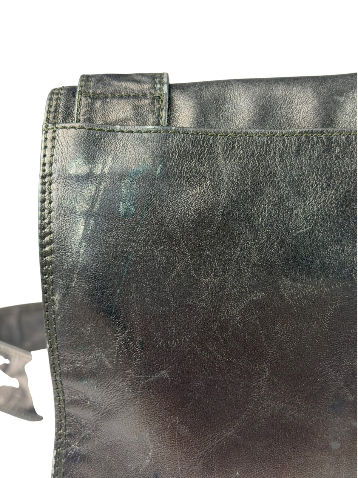 Chanel Vintage Metallic Bronze Lambskin Logo Messenger Bag 1997