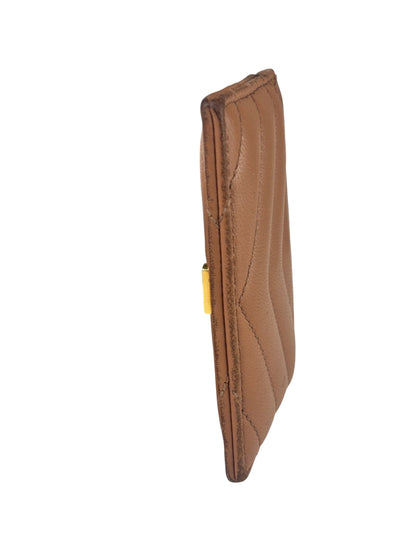 Yves Saint Laurent Dusty Rose Leather Cassandre Cardholder