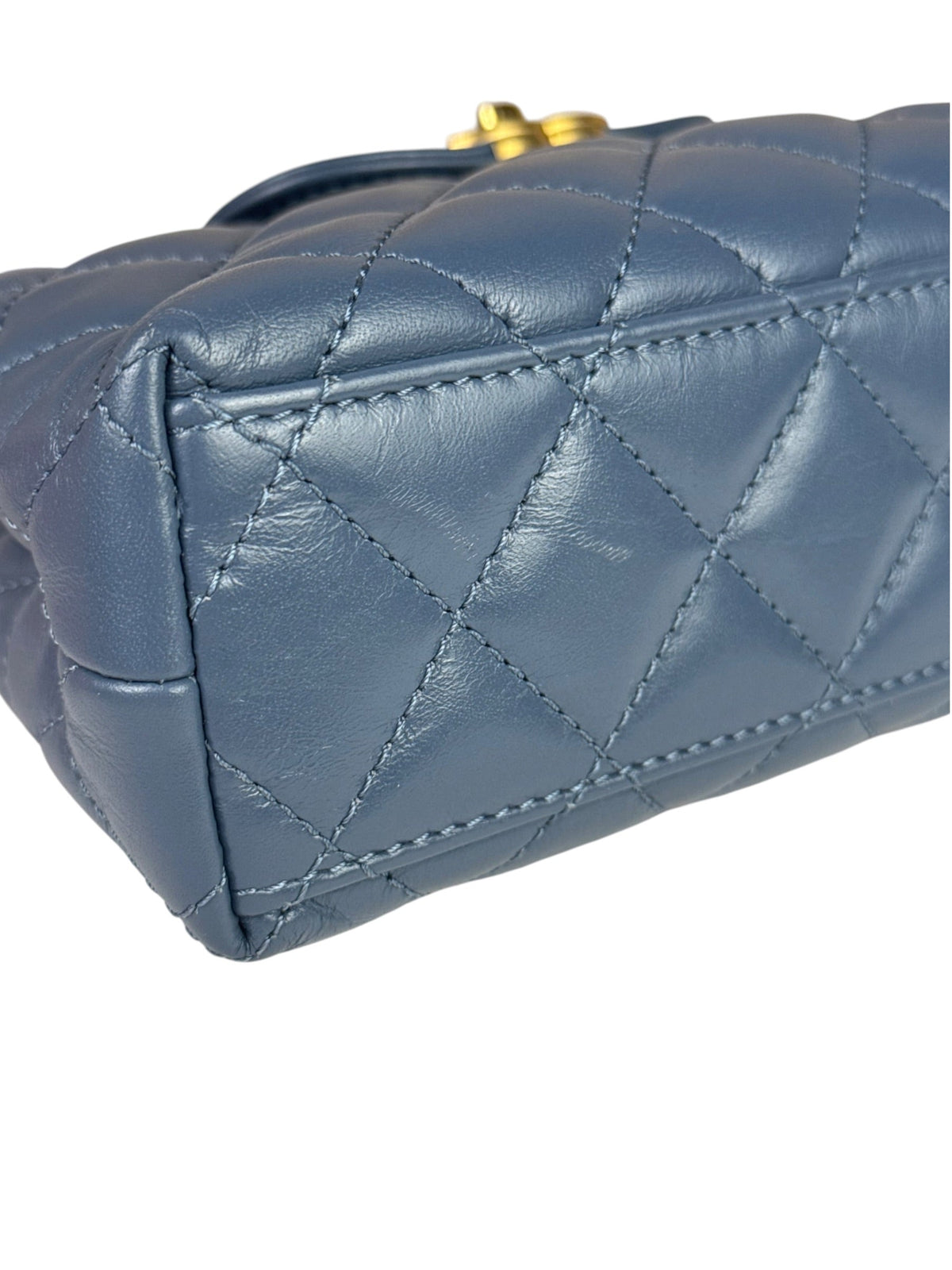 Chanel Blue Quilted Calfskin Nano Kelly Shopper Two-Way Bag 2023