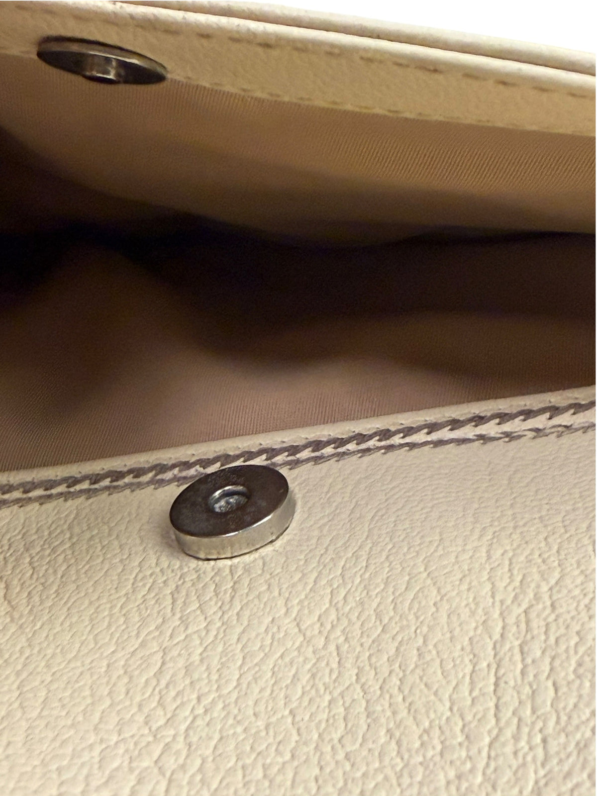 Christian Dior Cream Leather Saddle Shoulder Bag