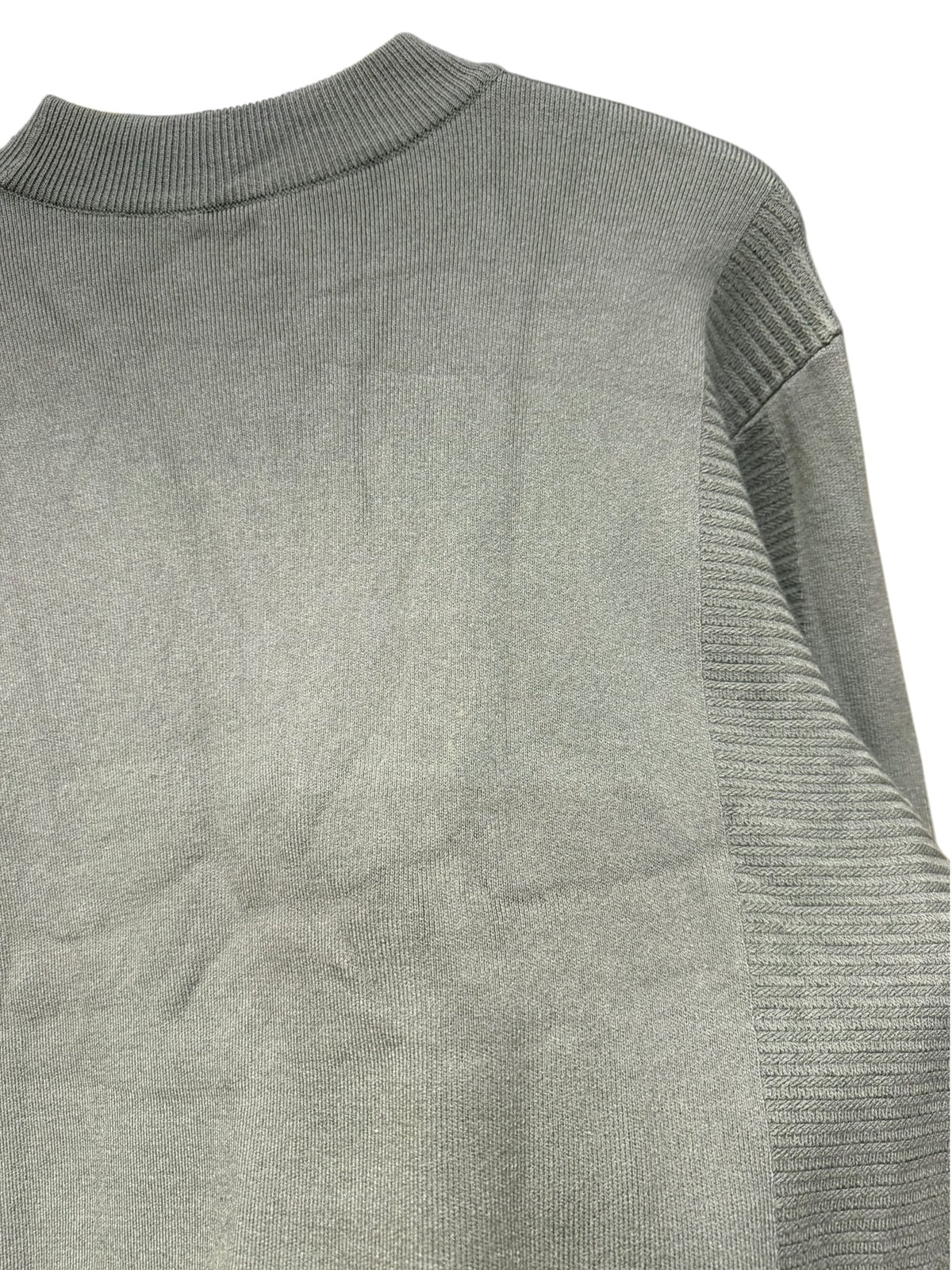 Issey Miyake Pleats Please Green Ribbed Knit Sweater