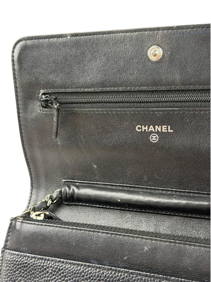 Chanel Black Caviar Flap Wallet On Chain 2013