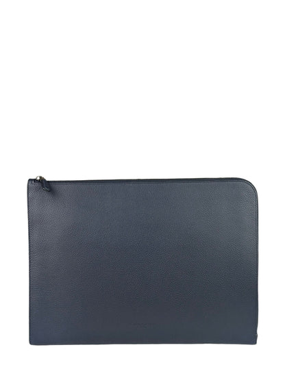 Coach Navy Pebbled Leather Laptop Case