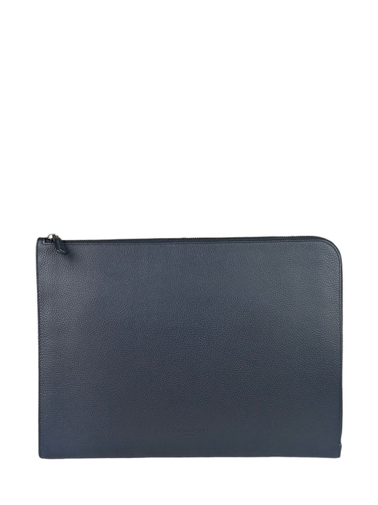 Coach Navy Pebbled Leather Laptop Case