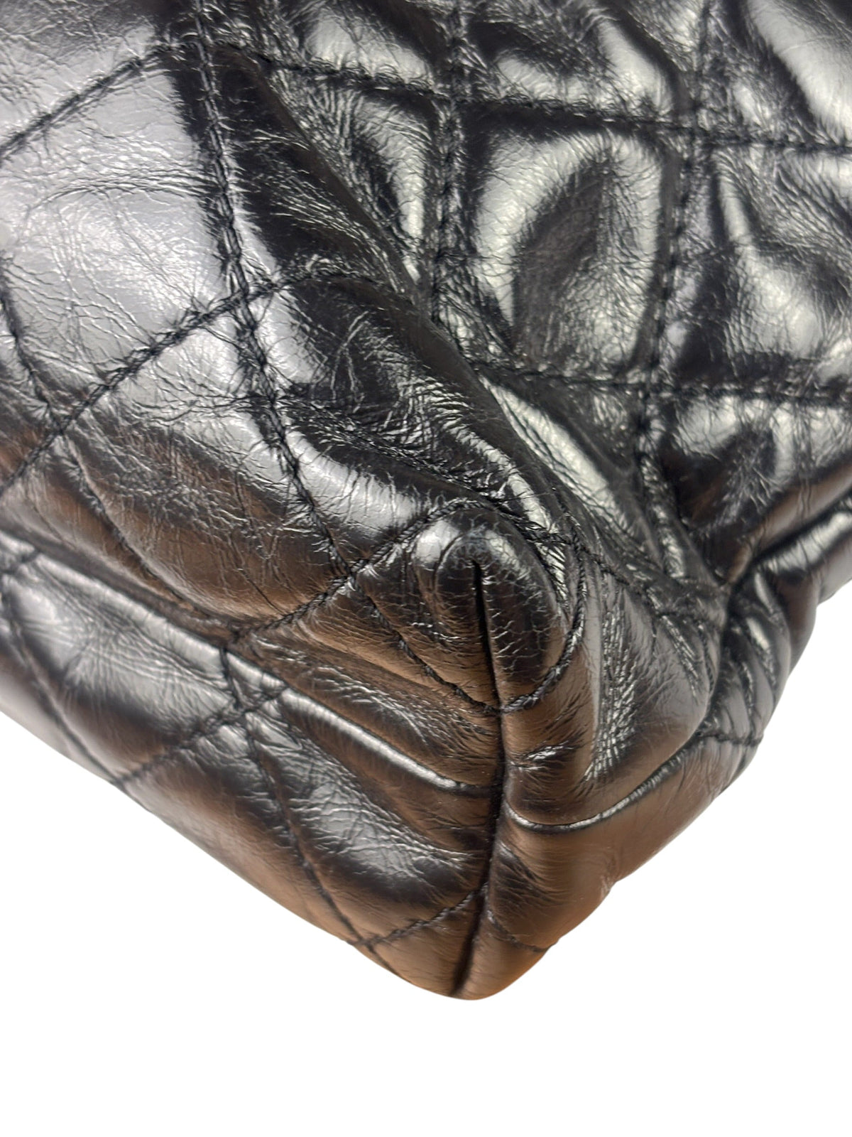Chanel Black Quilted Lambskin Tabatiere Fold-Over Shoulder Bag 2014