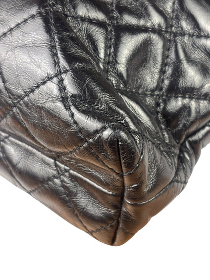 Chanel Black Quilted Lambskin Tabatiere Fold-Over Shoulder Bag 2014
