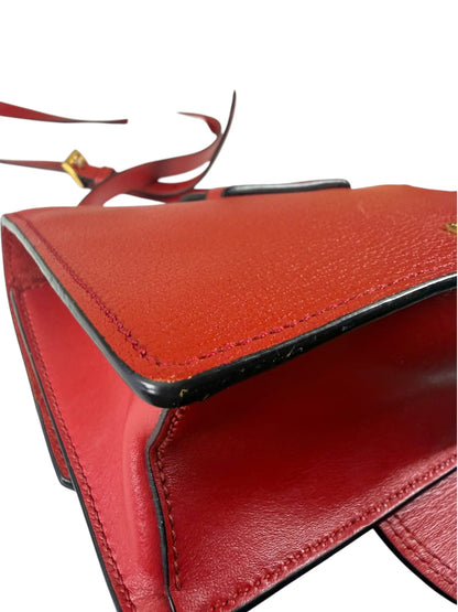 Miu Miu Red Leather Lady Jeweled Flap Bag