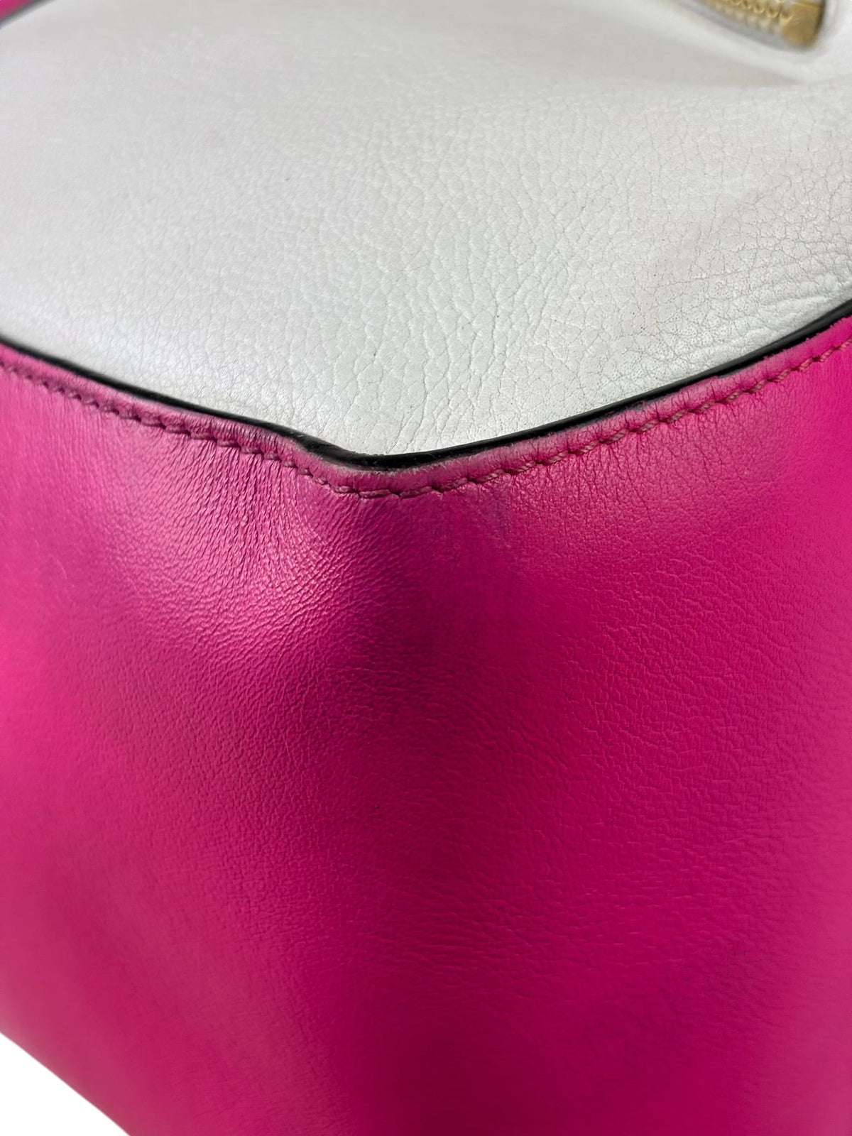 Loewe Pink/White Leather M Hammock Bag