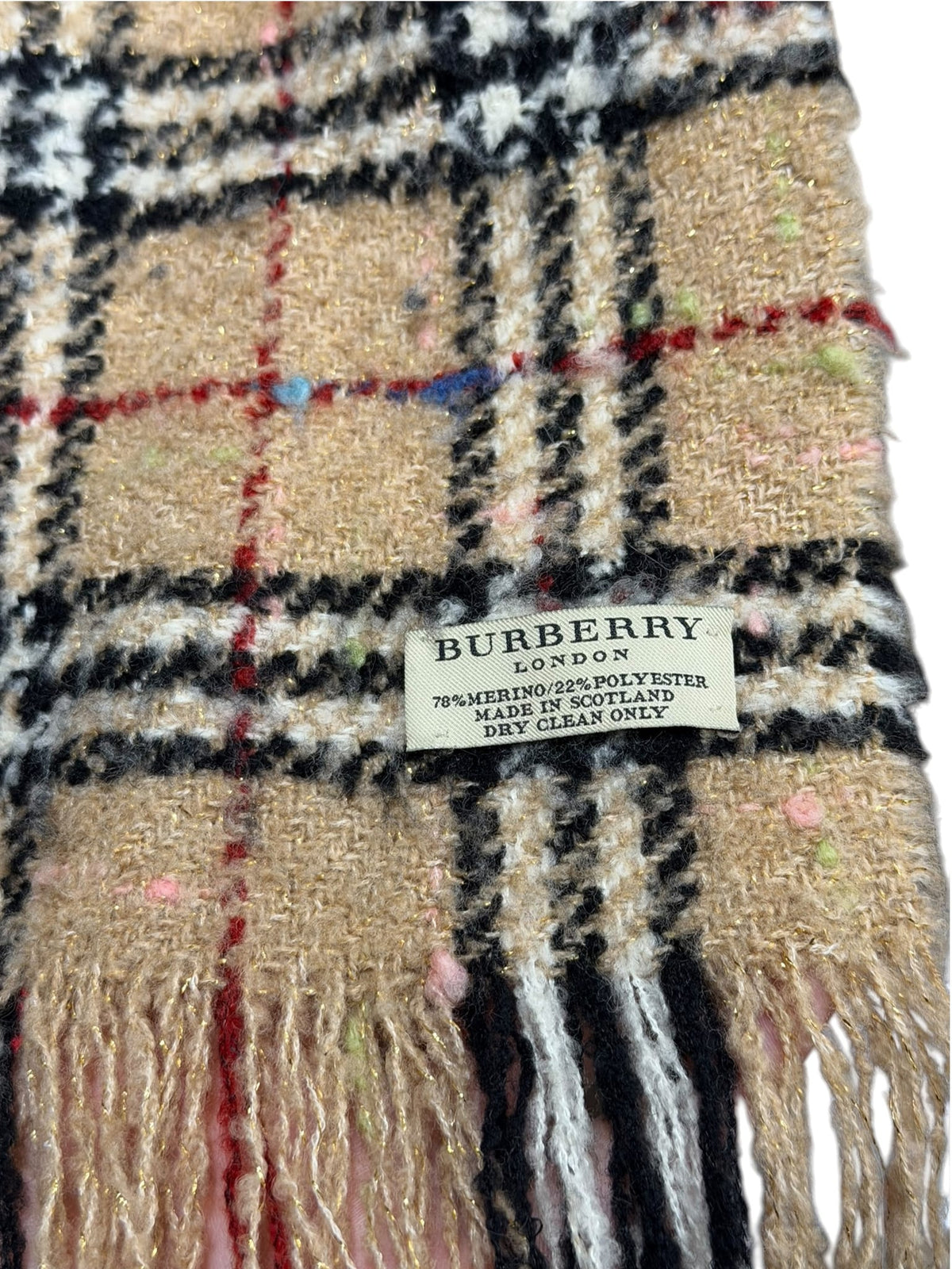 Burberry Check Alpaca Bouclé Wool Scarf