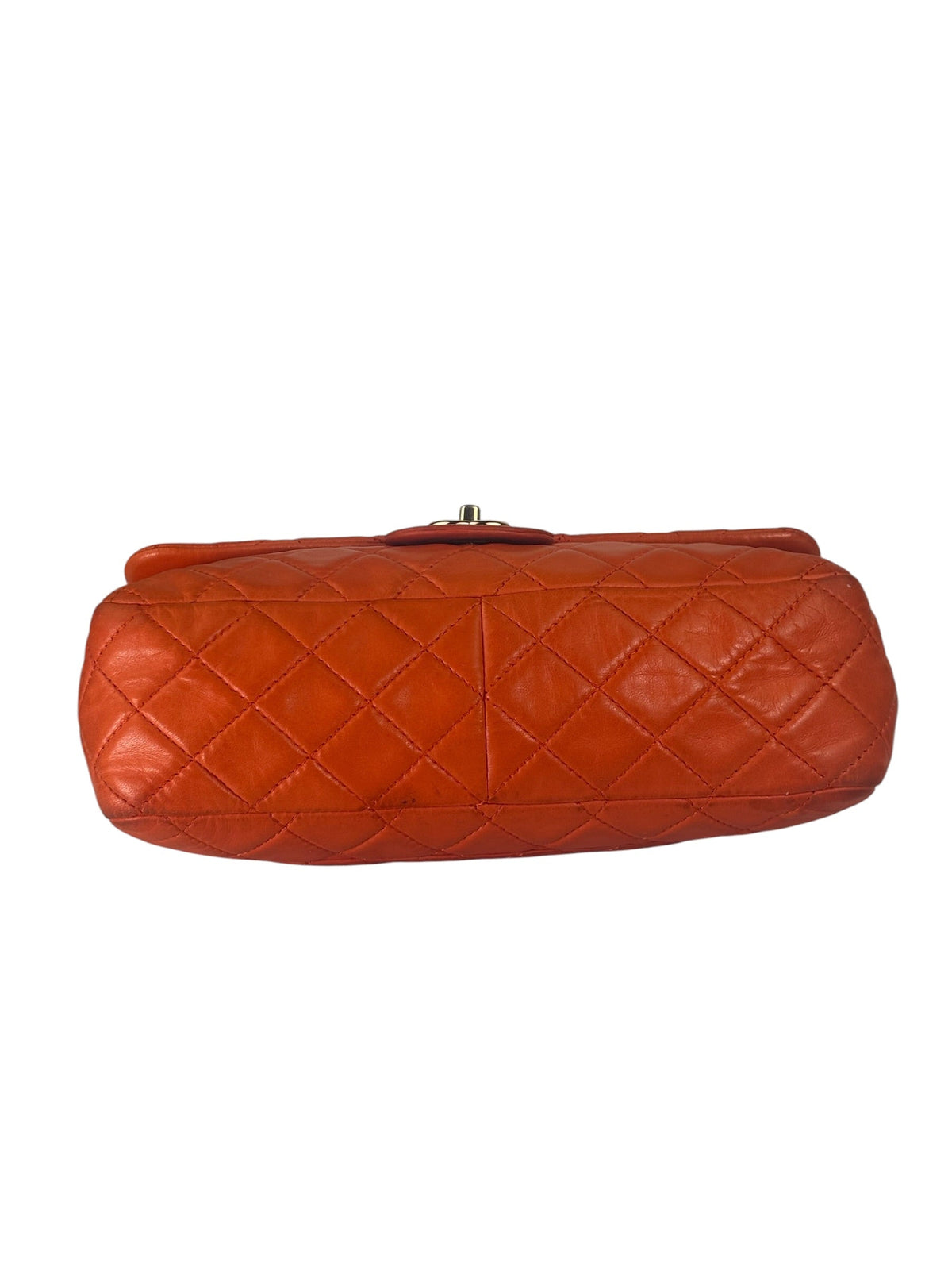 Chanel Orange Quilted Lambskin Flap Bag 2008