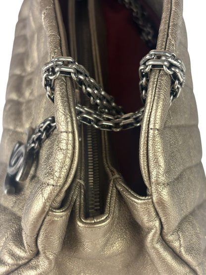 Chanel Metallic Gold Quilted Caviar Just Mademoiselle Bowling Bag 2010