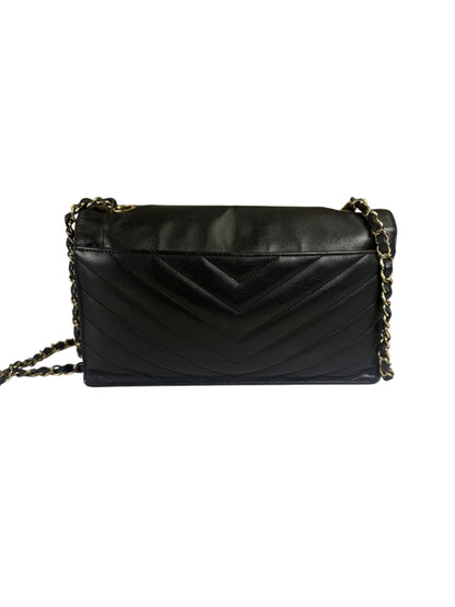 Chanel Black Calfskin Chevron Envelop Flap Bag 2019