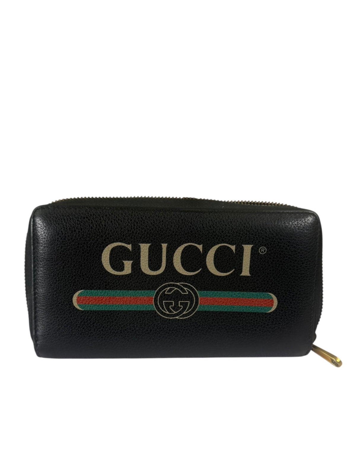 Gucci Black Leather Zip-Around Long Wallet