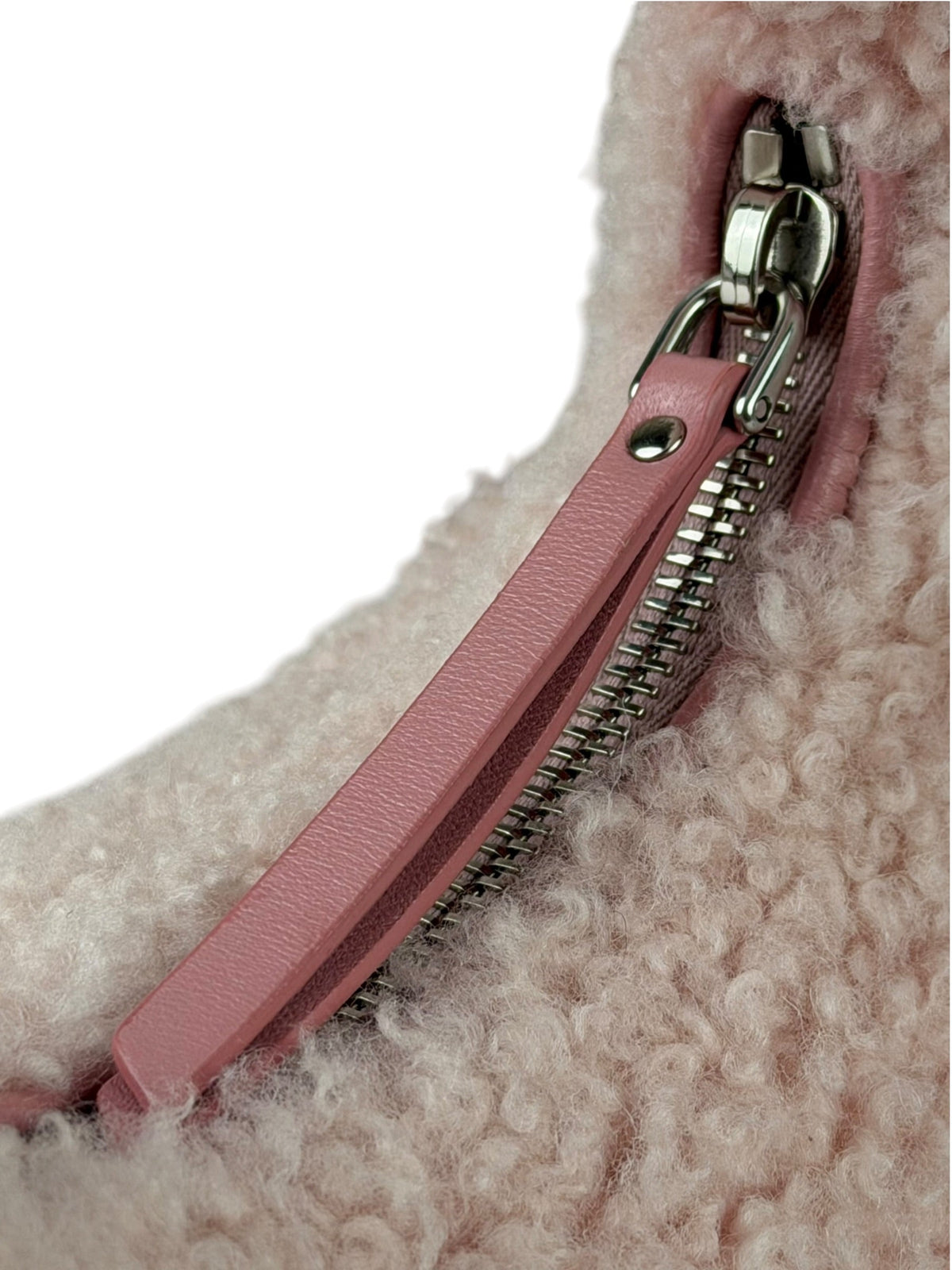 Miu Miu Pink Wool Teddy Two-Way Hobo Bag
