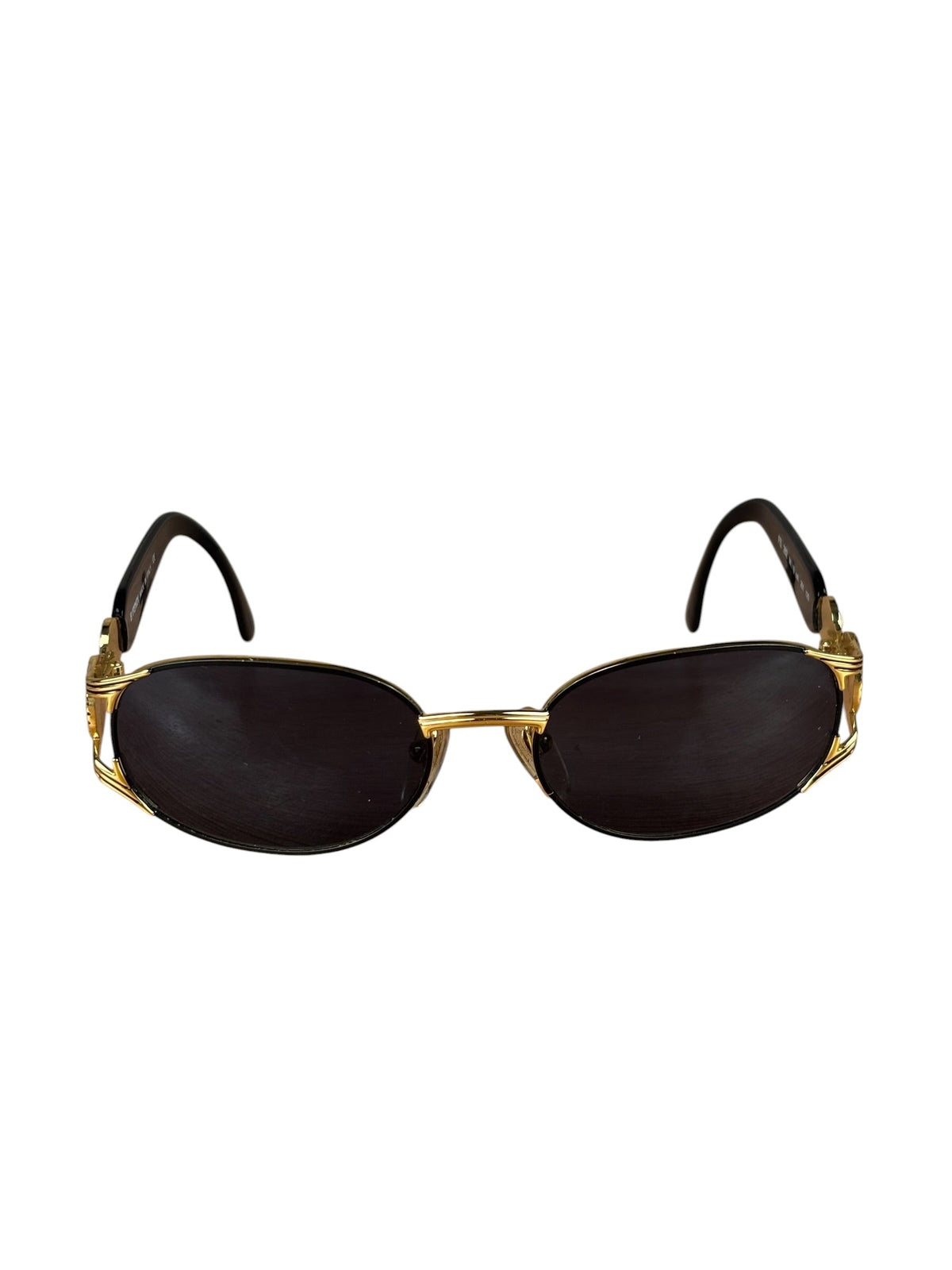 Fendi Gold/Blue Oval Metal Framed Sunglasses