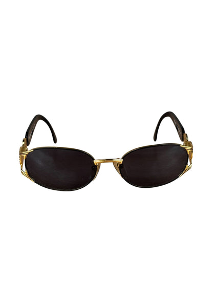 Fendi Gold/Blue Oval Metal Framed Sunglasses