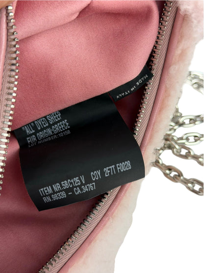 Miu Miu Pink Wool Teddy Two-Way Hobo Bag