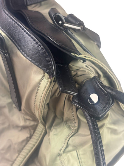 Burberry Geen Nylon/Leather Trim Buckleigh Tote Bag
