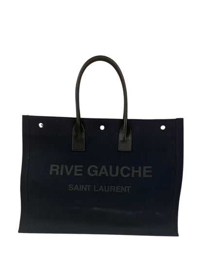 Yves Saint Laurent Navy/Black Leather Rive Gauche Tote