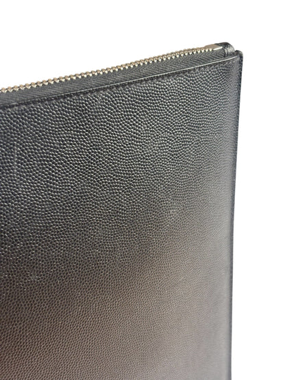 Yves Saint Laurent Black Pebbled Leather Pouch