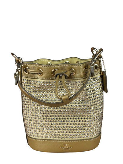 Coach Yellow Gold Mini Bucket Crystal Two-Way Bag