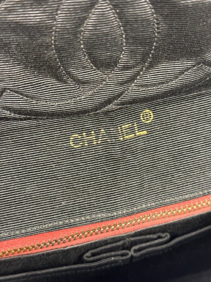 Chanel Vintage Burgundy Cotton Pairs-Seoul Pagoda Flap Bag