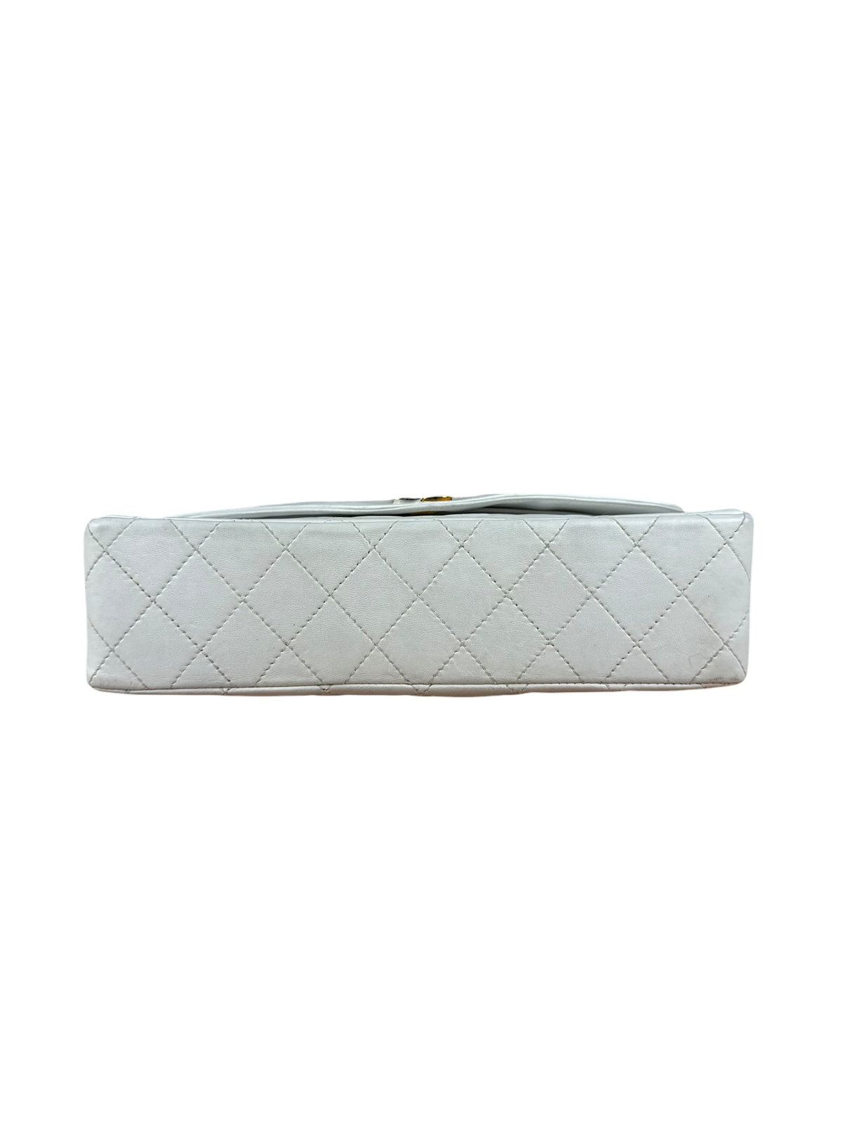 Chanel CC White Quilted Double Flap Bag 1988