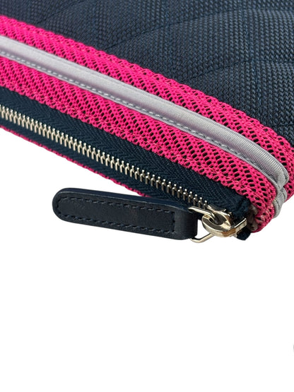 Chanel Navy Quilted Fluo Boy Medium O-Case Clutch
