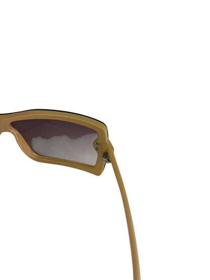 Chanel Beige/Brown Shield Wraparound Reading Sunglasses
