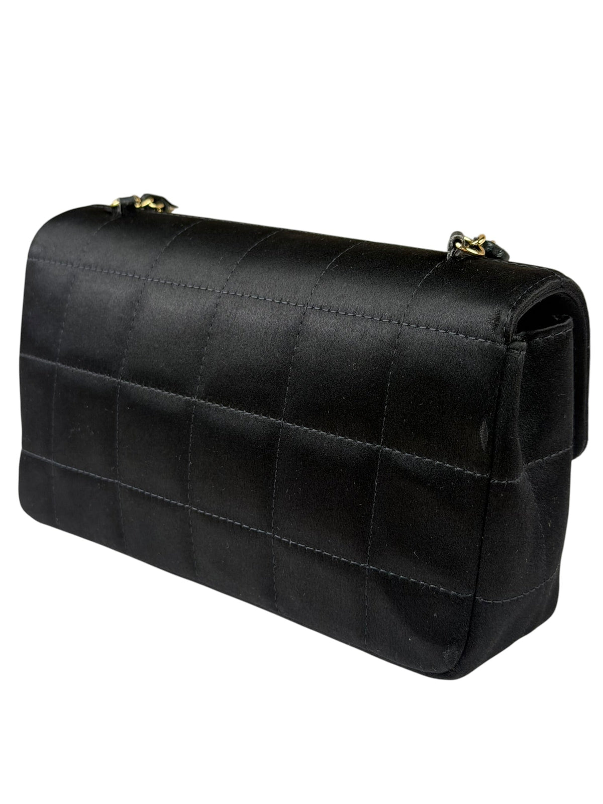 Chanel Black Satin Chocolate Bar Mini East-West Flap Bag
