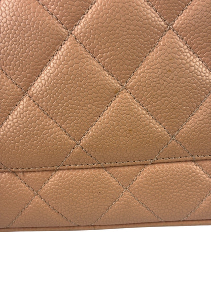 Chanel Vintage Light Pink Caviar Leather Medallion Tote Bag 2000s