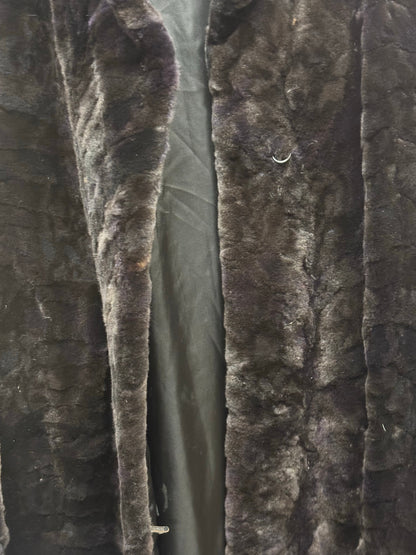 Saga Purple Ranched Mink Fur Long Coat