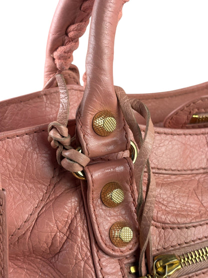 Balenciaga Light Pink Leather Classic Moto City Bag