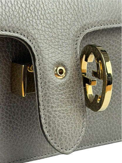 Gucci Grey Calfskin Interlocking Small G Shoulder Bag