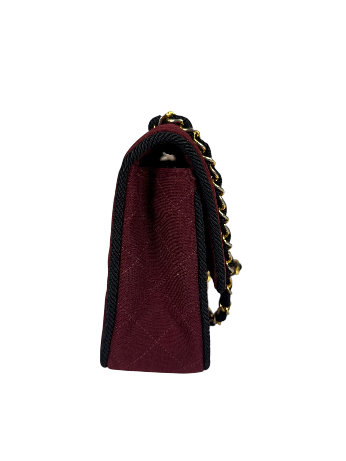 Chanel Vintage Burgundy Cotton Pairs-Seoul Pagoda Flap Bag