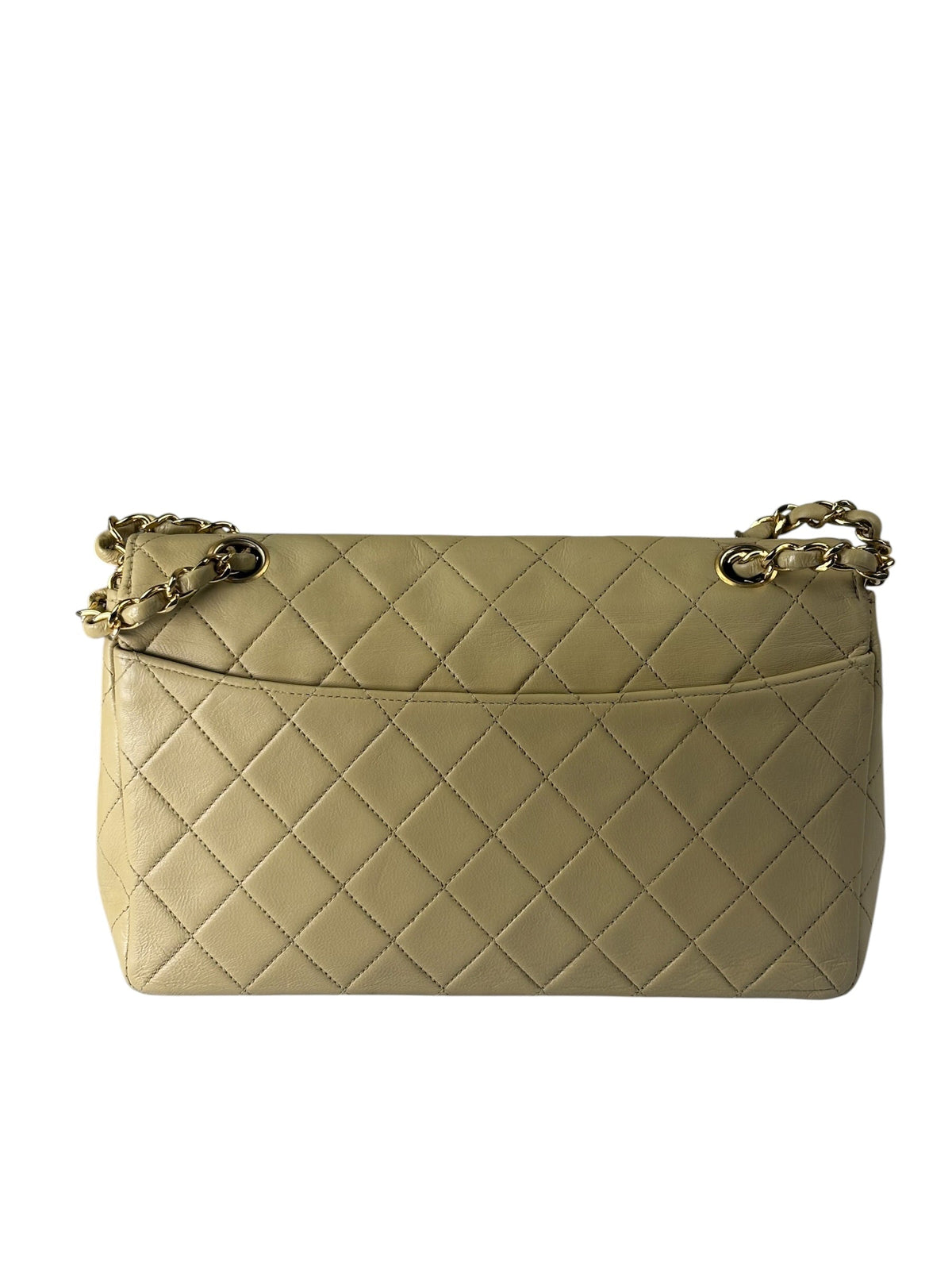 Chanel Vintage Beige Quilted Leather Diana Flap Bag 1989