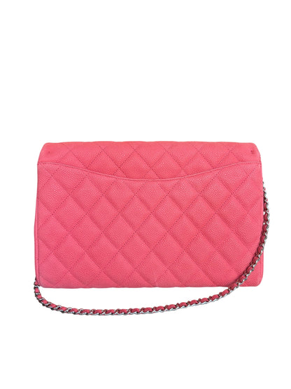 Chanel Coral Pink Matte Quilted Caviar Flap Shoulder Bag 2012