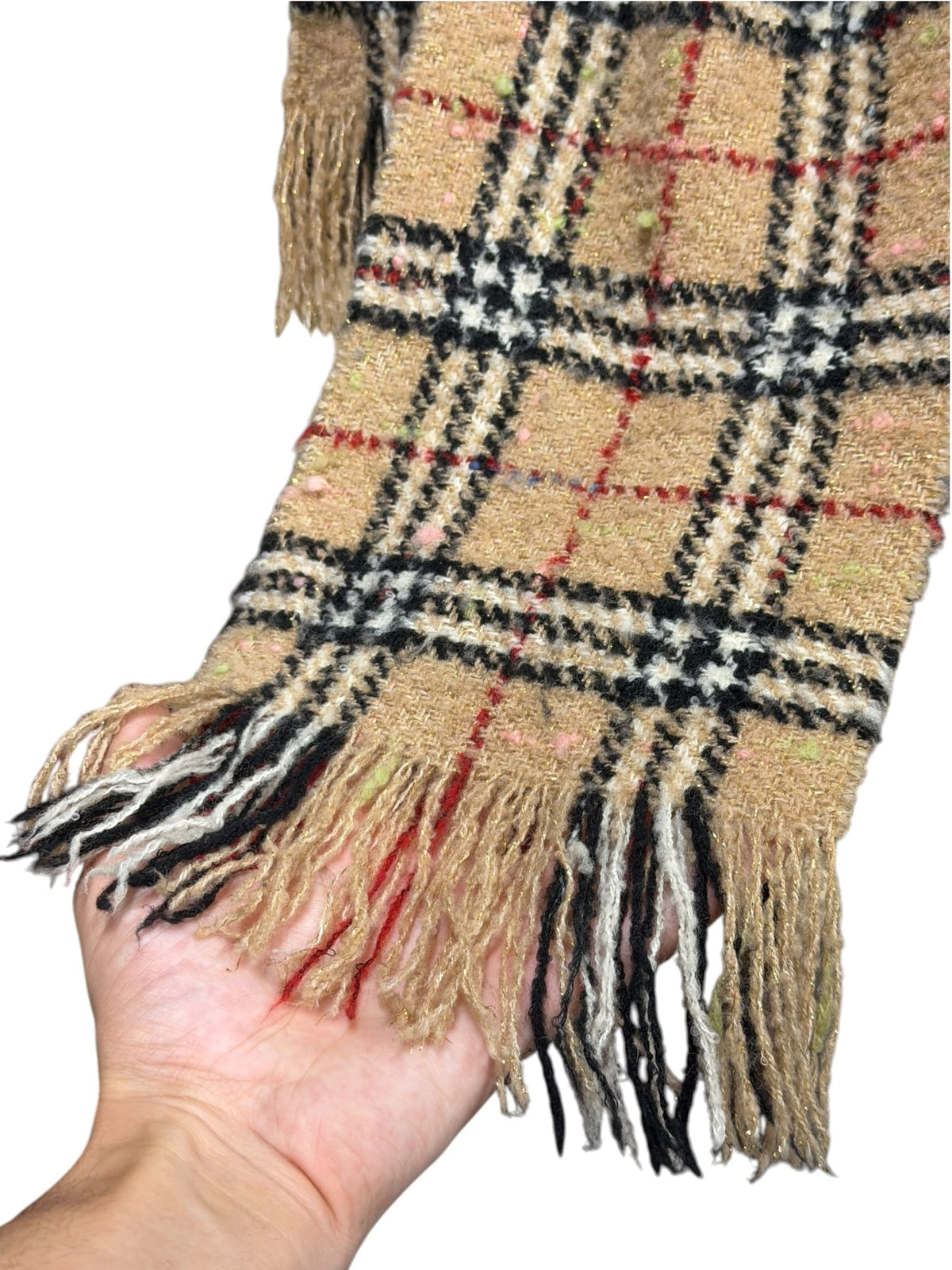 Burberry Check Alpaca Bouclé Wool Scarf